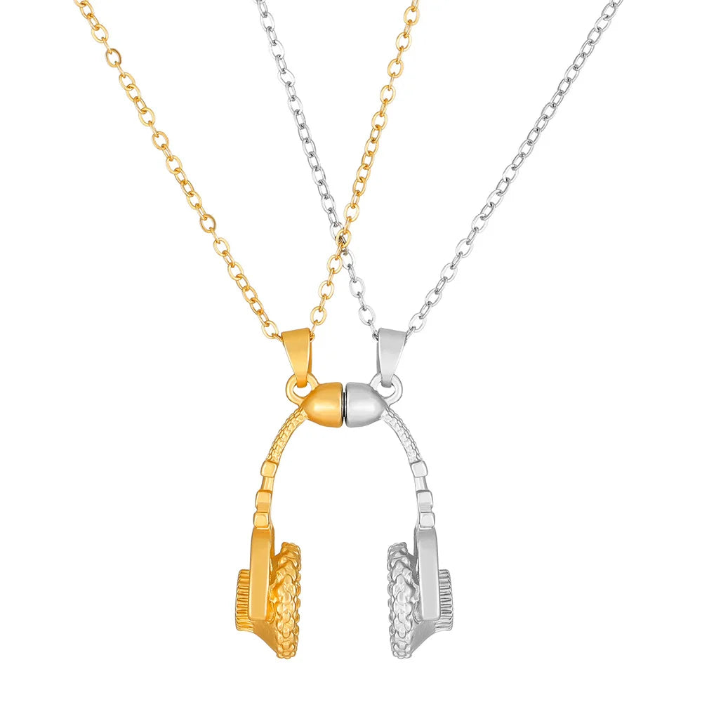 I Love You Best Friends Couple Necklace Jewelry Puzzle BFF Key Lock Tai Chi Heart Pendants Necklaces For Women Men Gift Collier