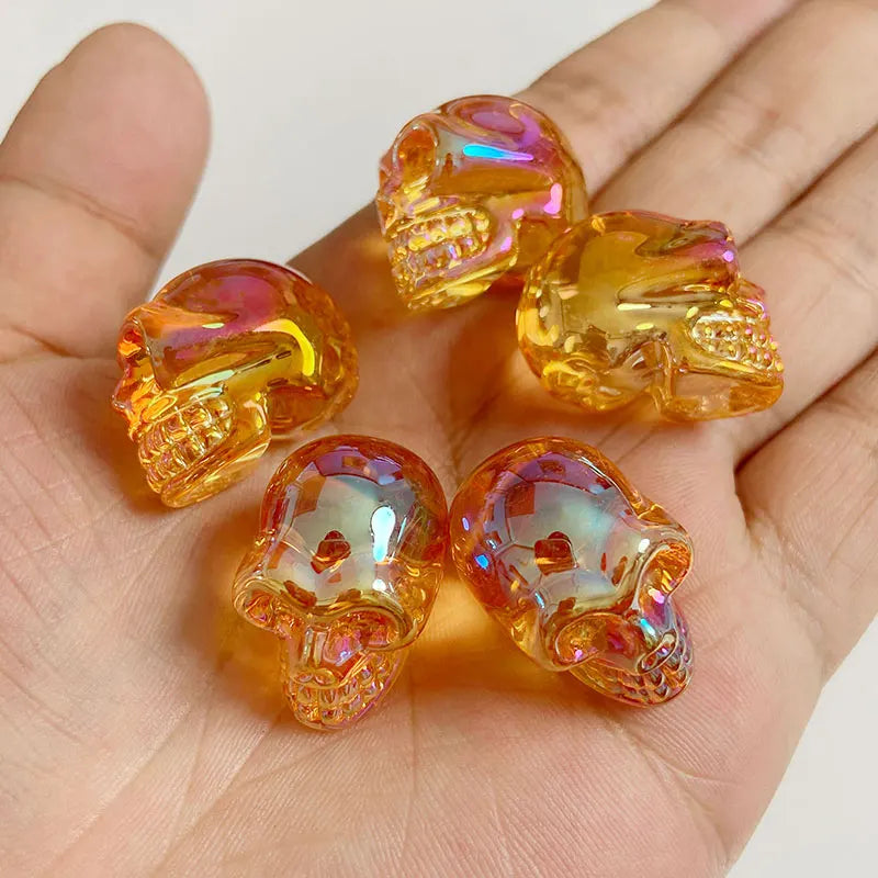 Crystal Skull Glass Carving Jewelry Quartz For Home Decoration Healing Crystals Skull Ornament Reiki Witchcraft Gifts Figurine