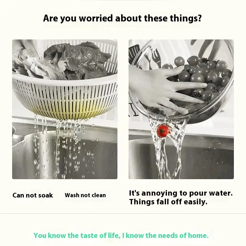 Hello Kitty Fruit Tray Vegetable Basket  Household Use Double Kitchen Storage Basketful Convenient Fruit Dish Kitchen Supplies