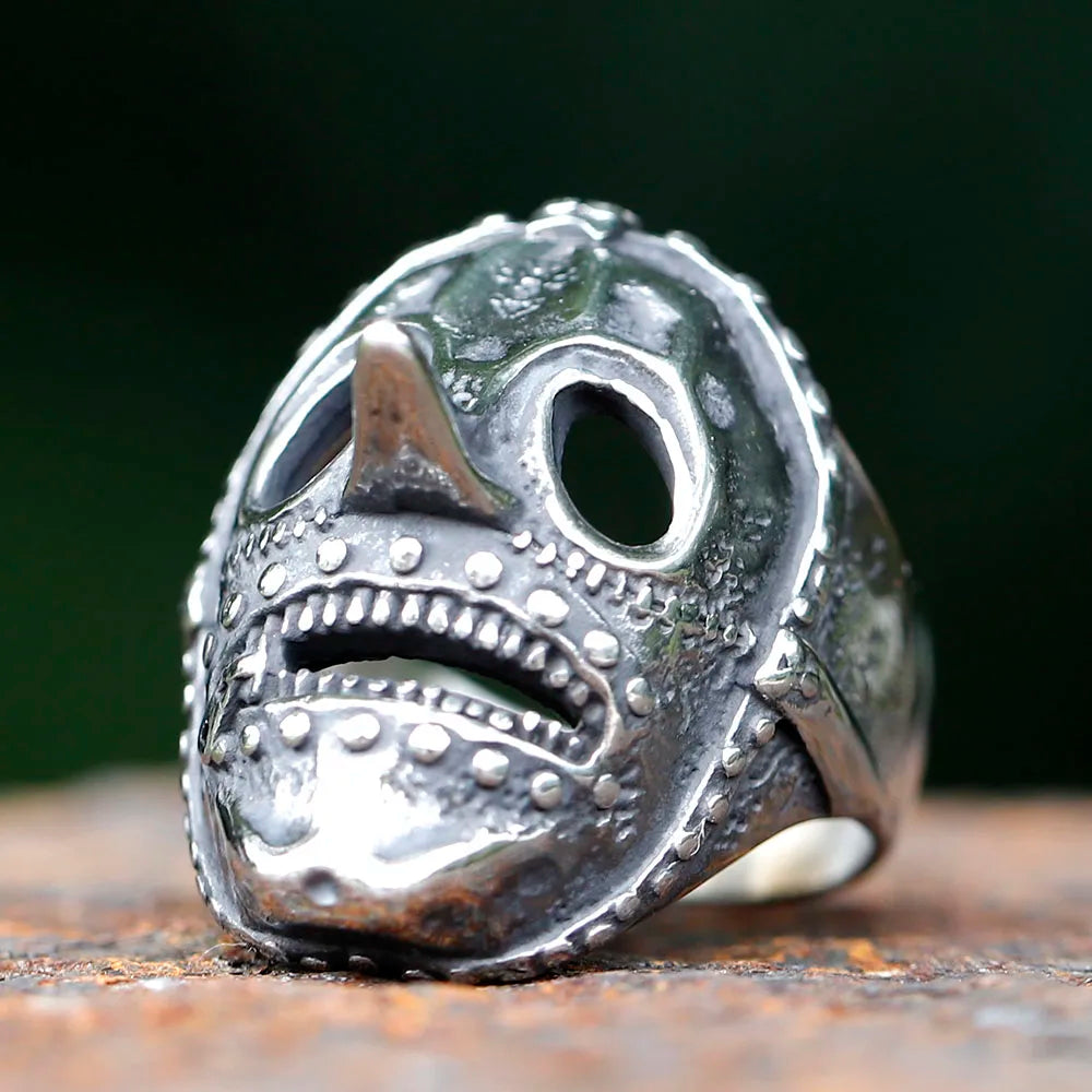 2023 Men's Flowers Skull Mask Ring Gothic 316L Stainless Steel Anel Motorcycle Band jewellery Party Halloween Gift free shipping