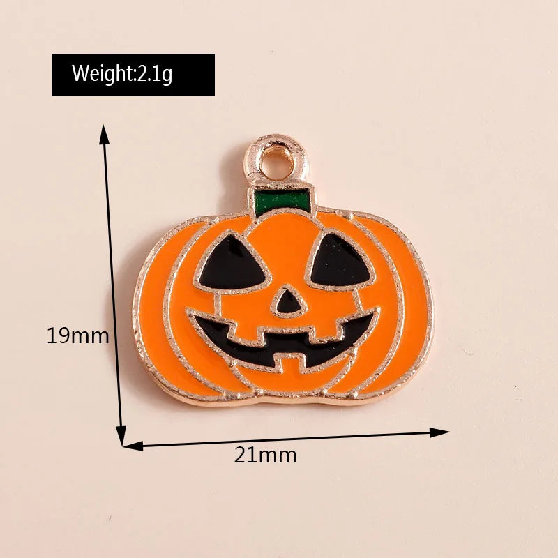 10pcs Enamel Halloween Skull Skeleton Charms Penants for Necklace Earrings DIY Bracelet Handmade Jewelry Accessories Findings