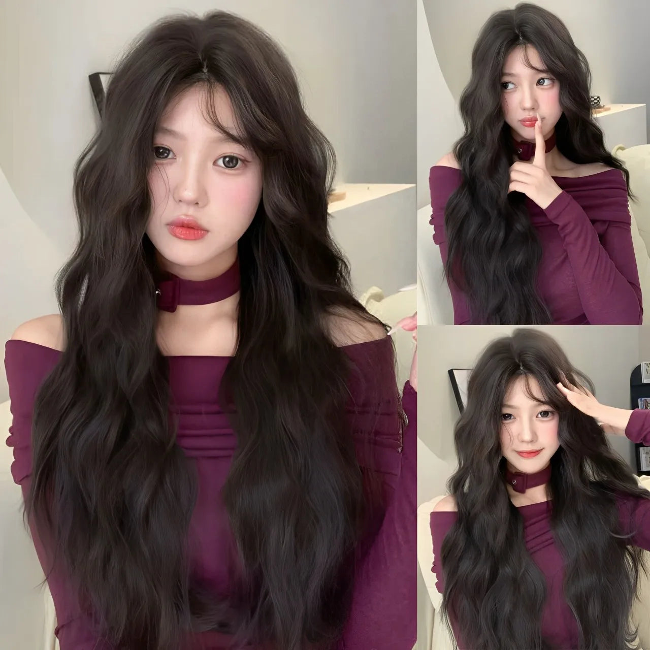 Synthetic Short Lolita Cosplay Christmas Halloween Bob Brown Blonde LM Wig With Long Curly Ponytail Natural Fake Hair for Women