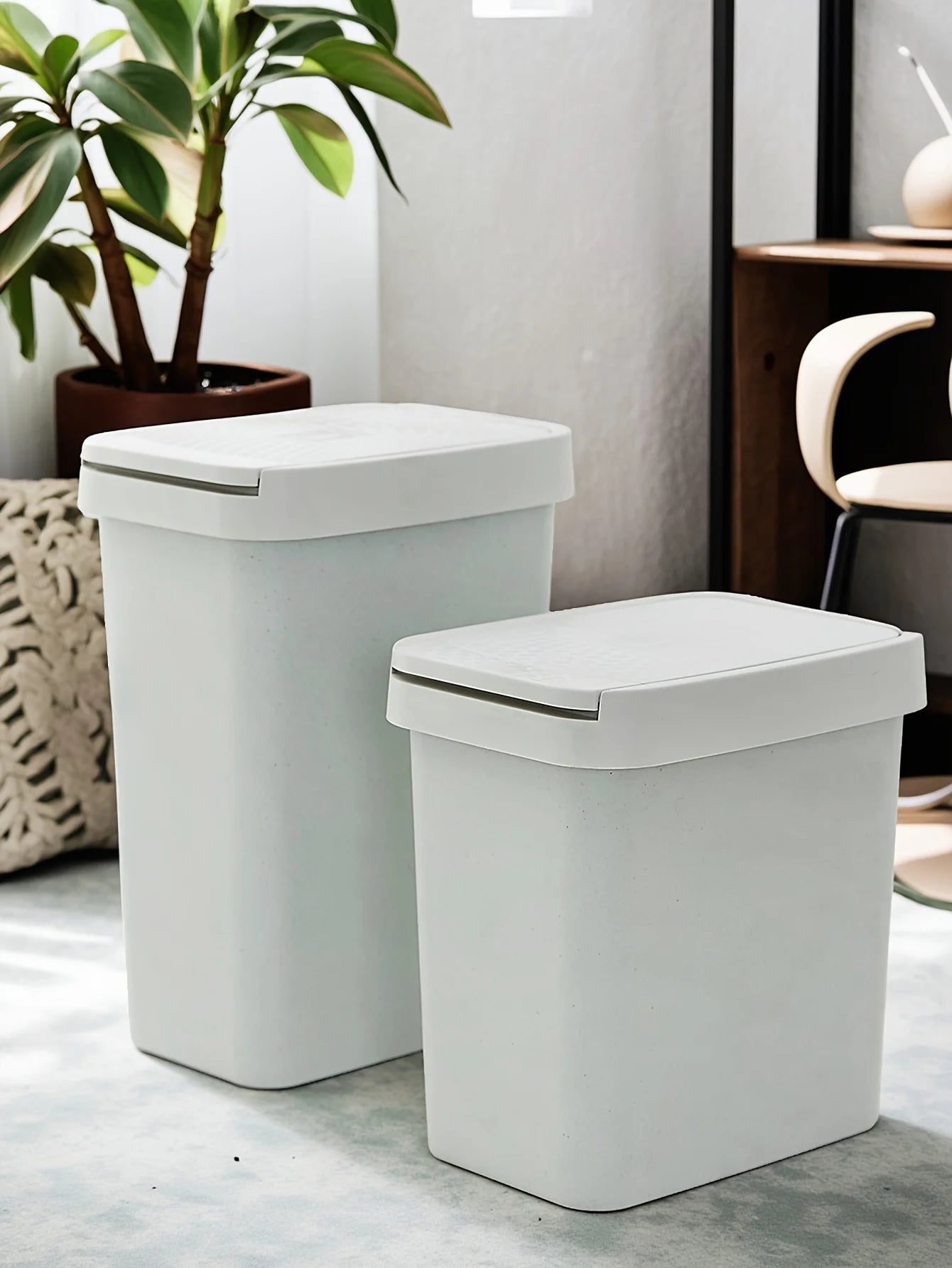 Odor Proof Diaper Pail Household Trash Can with Pop-Up Lid for Bedroom Bathroom Living Room Kitchen - Eco-Friendly Waste Bin