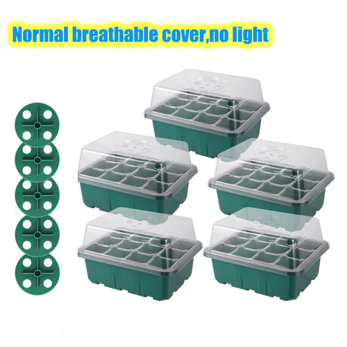 Seed Starter Tray Box With LED Grow Light Nursery Pot Seedling