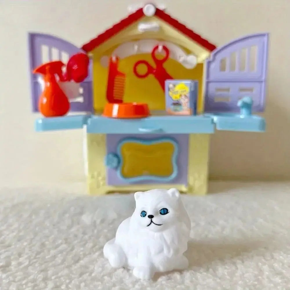 Children's Toys Puppy Cat Scene Playing Toys Merchant Supermarket Play House Toy Mini Interactive Pretend Toys Easter Day Gift
