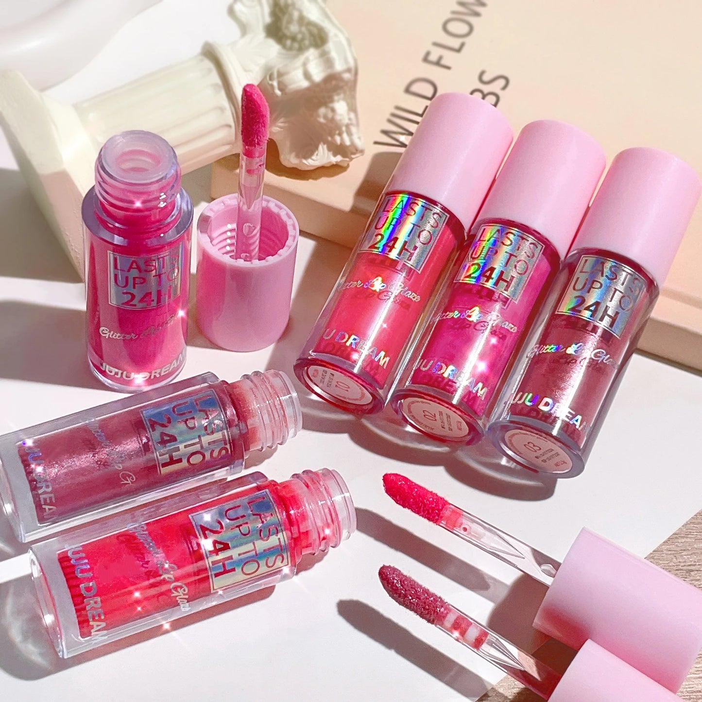 Sparkling Gloss Lip Balm – Water-Gloss Mirror Finish, Moisturizing, Hydrating, Non-Sticky, Cup-Proof, Plump Lips