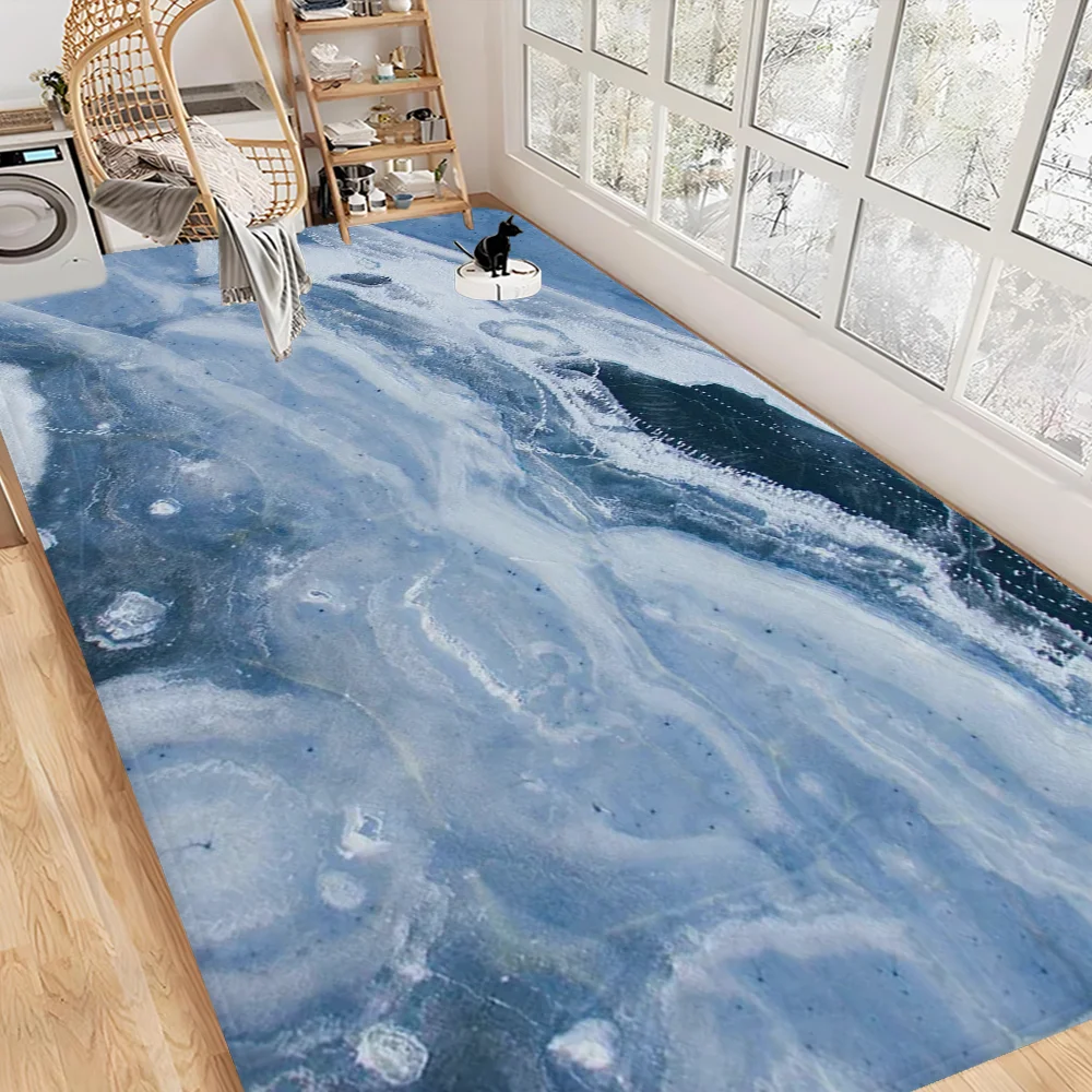 Marbling Floor Mat INS Style Soft Bedroom Floor House Laundry Room Mat Anti-skid Bedside Area Rugs