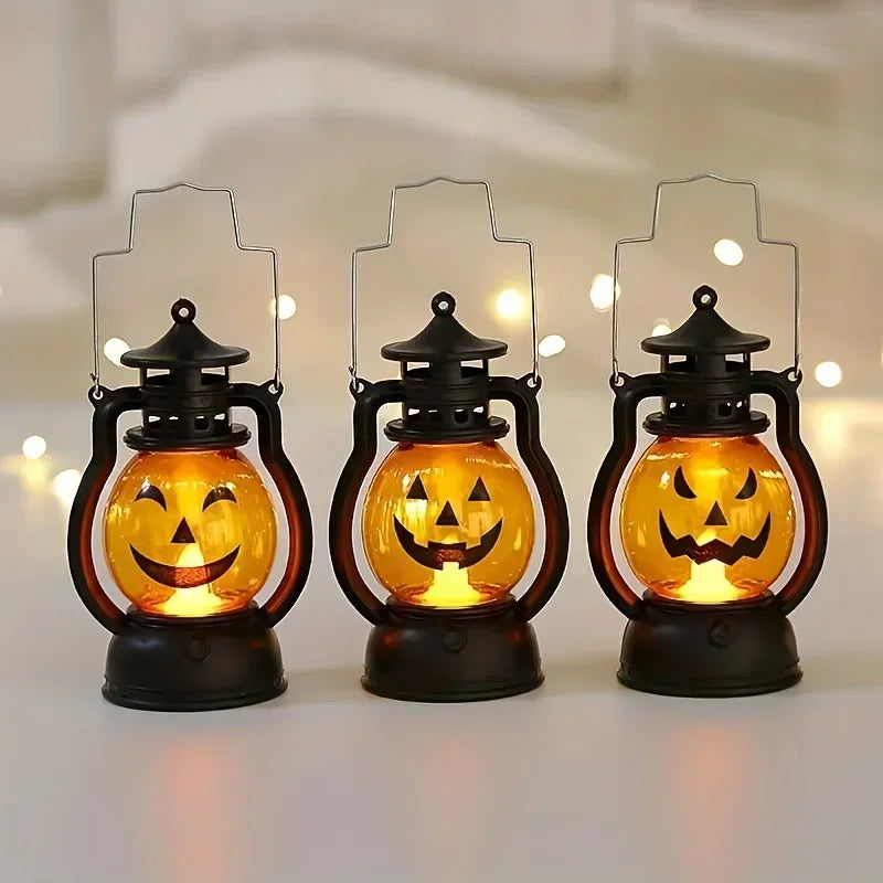 1-10PCS Halloween Pumpkin Ghost Face Lamp Skull Light LED Decoration for Party Bar Haunted House Holiday Atmosphere Prop