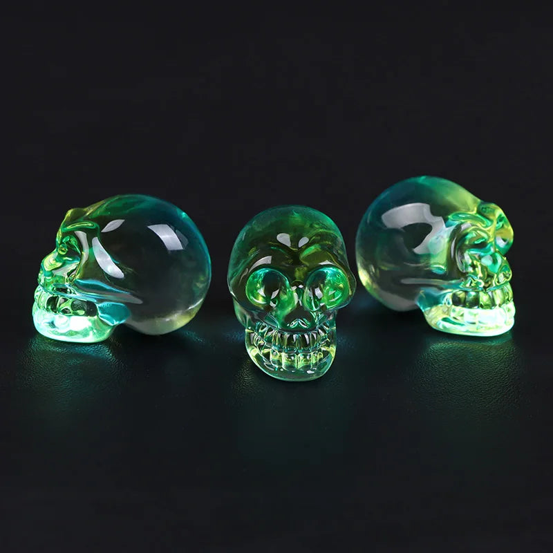 Crystal Skull Glass Carving Jewelry Quartz For Home Decoration Healing Crystals Skull Ornament Reiki Witchcraft Gifts Figurine