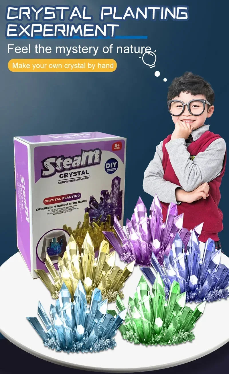 Crystal planting experiments, Science and education toys, DIY growable crystals, Color Random, Christmas/Halloween Gifts