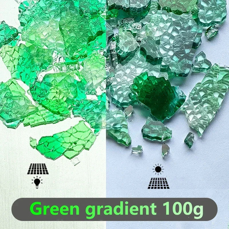 Colorful Ice Crack Fragments Crystal Mosaic DIY Creative Handmade Mosaic Art Colored Tempered Glass Transparent Particles 100g