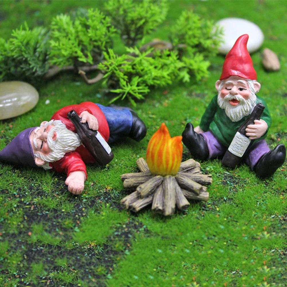 1pc Fairy Garden Drunk Gnomes Miniature Ornaments Set Mini Dwarf