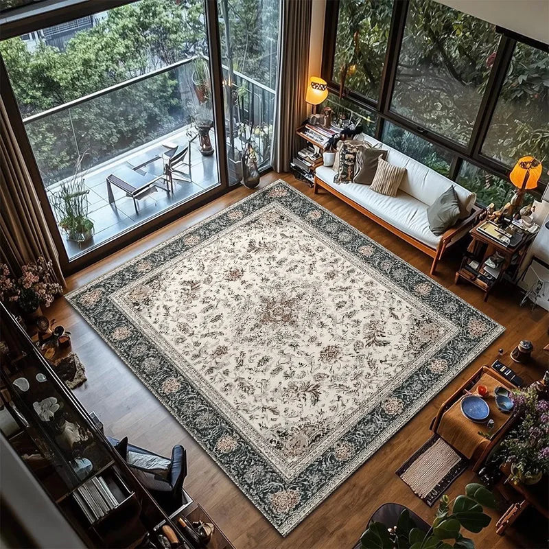 RAKKS Retro Style Rugs for Bedroom Large Area Living Room Decoration Anti-slip Carpet Washable Lounge Floor Mat Home Soft Rug