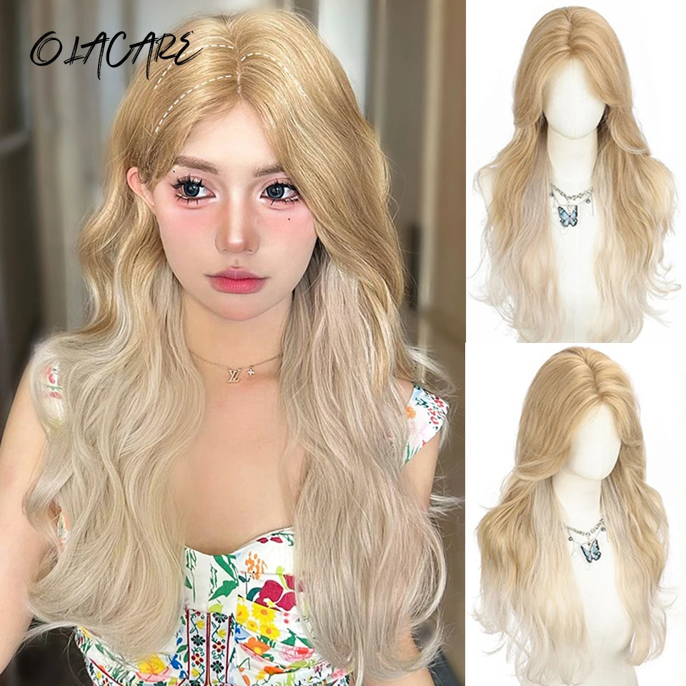 Synthetic Short Lolita Cosplay Christmas Halloween Bob Brown Blonde LM Wig With Long Curly Ponytail Natural Fake Hair for Women