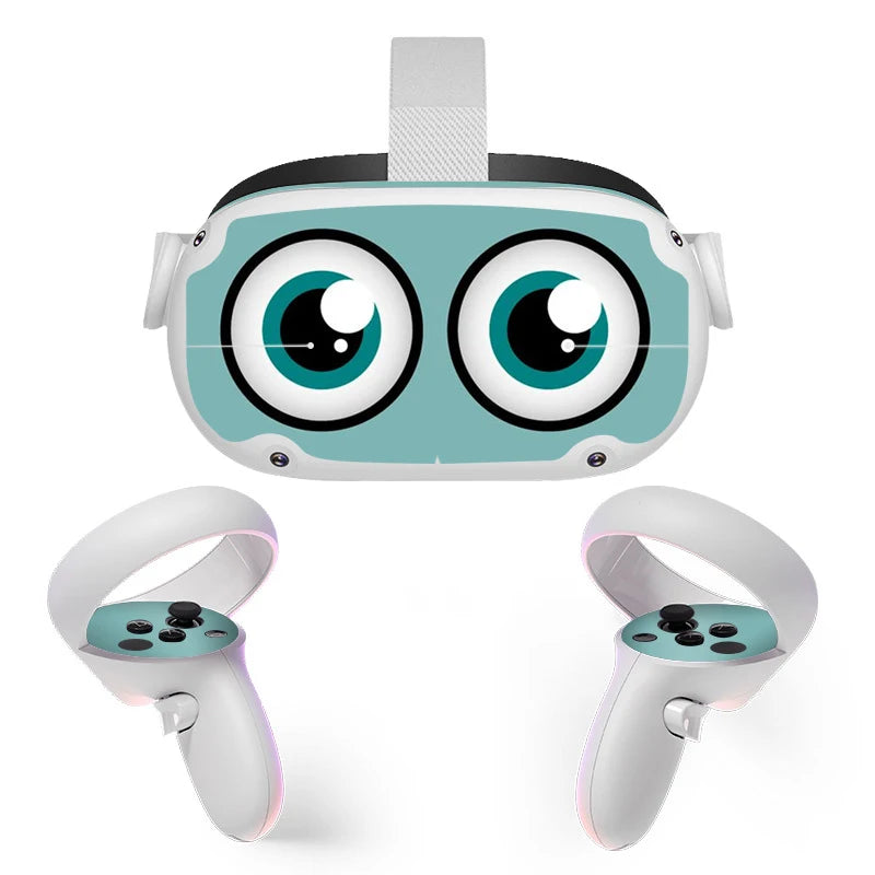 Sticker Vinyl Skin for Oculus Quest 2 VR Headset Controller  PVC Decals Halloween Pattern Wrap Cover for Meta Quest2 Accessories