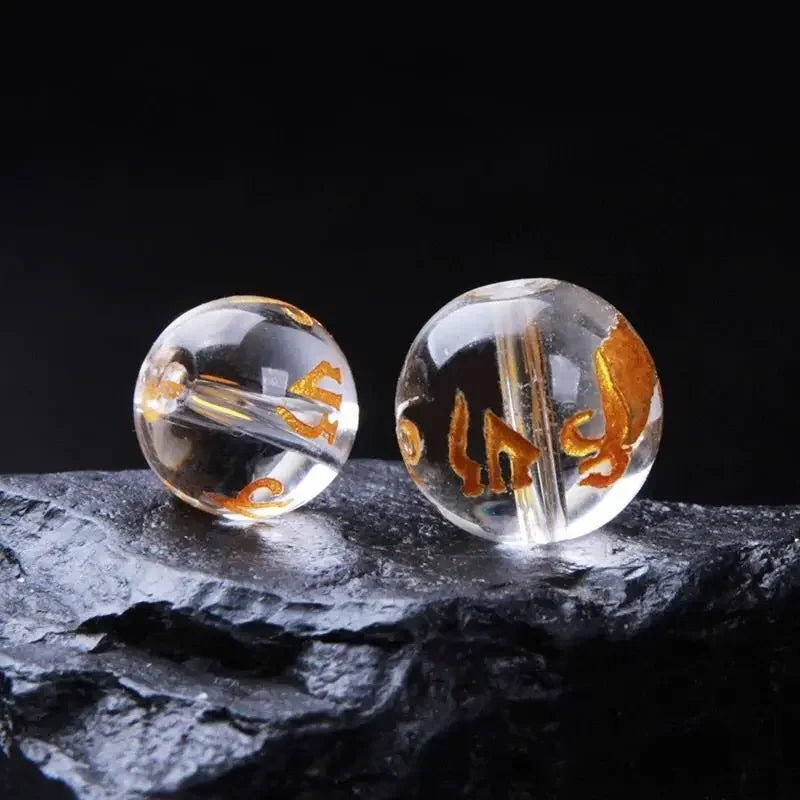 White Crystal Six Word Proverbs DIY Bracelet Accessories