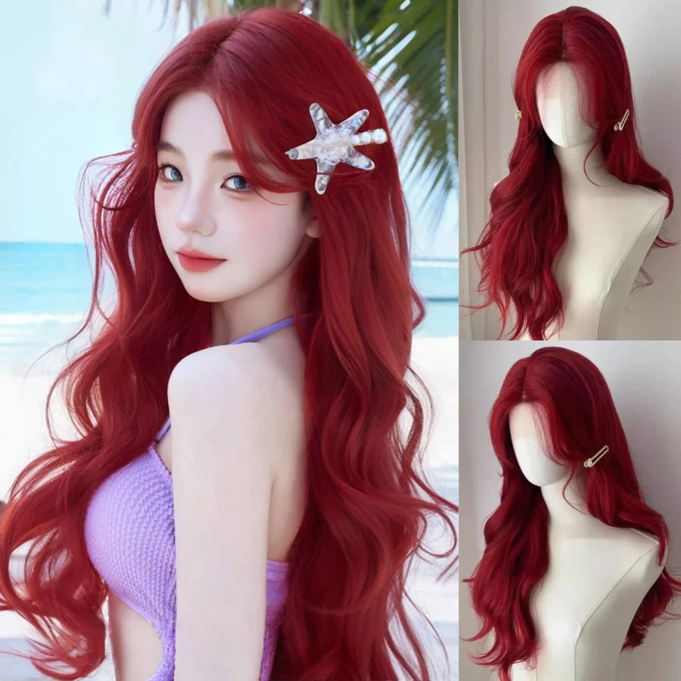 Synthetic Short Lolita Cosplay Christmas Halloween Bob Brown Blonde LM Wig With Long Curly Ponytail Natural Fake Hair for Women