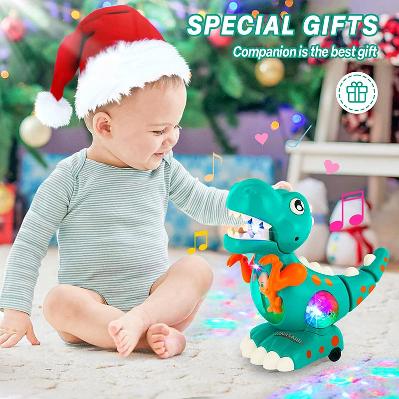 Dinosaur Toys Baby Toys Light Up Musical CrawlingTummy Time Montessori Sensory Interactive Electric Toys For Kids Birthday Gifts