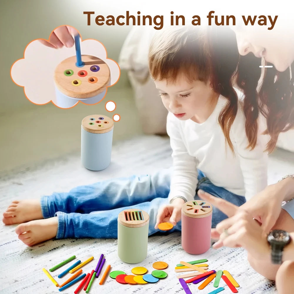 Montessori Baby Toys Silicone Educational Toys Cognitive Toys Color Matching Bucket Toddler Toys Sensor Game Baby Games 2 Years