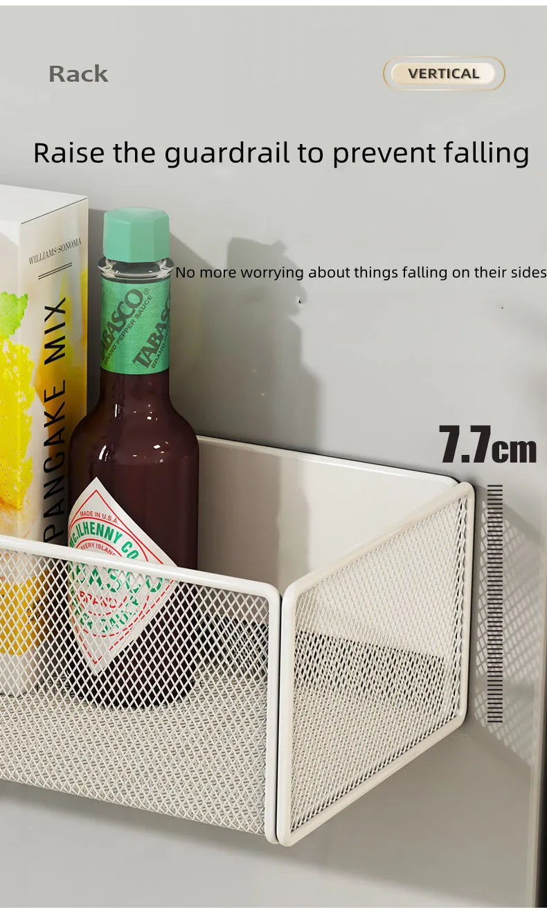 Household Wall Hanging Basket Kitchen Magnetic Attraction Storage Rack Refrigerator Magnetic Shelf Living Room Summary Holder