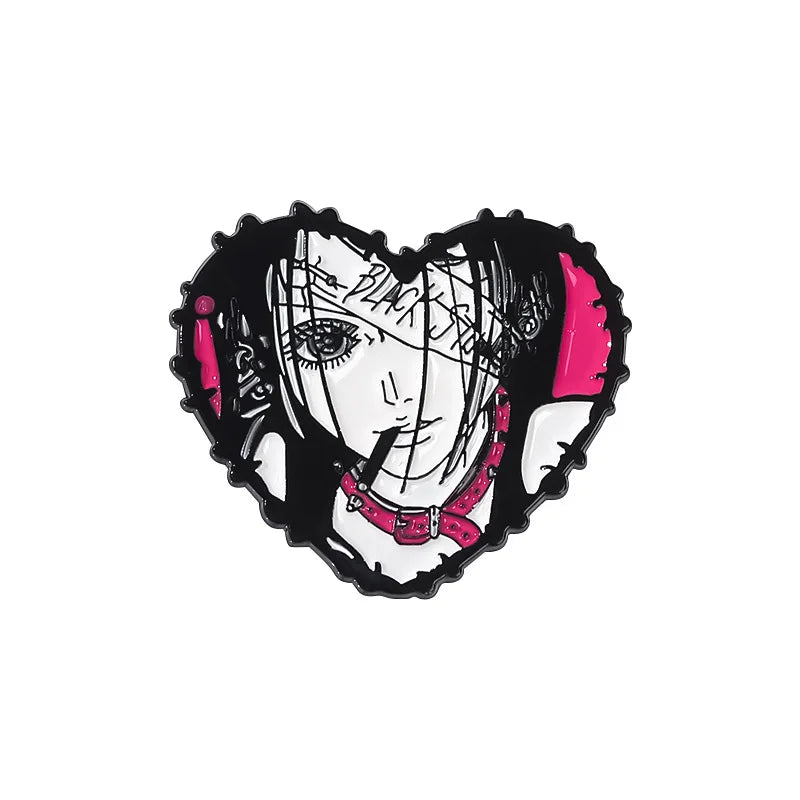 Anime Heart Rose Enamel Pins You Are Dreamy Cartoon Horror Mask Coffin Spider Lapel Badges Halloween Backpack Jewelry Gifts