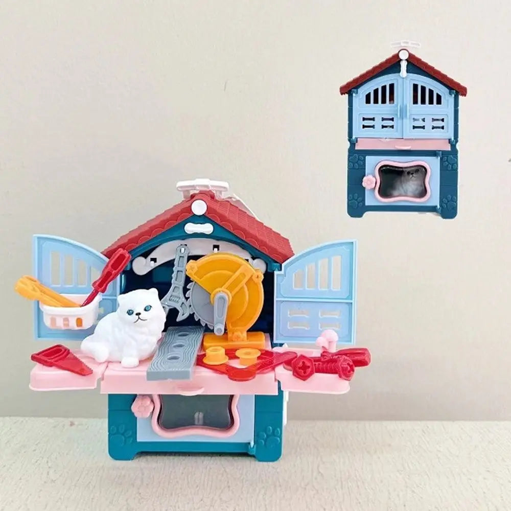 Children's Toys Puppy Cat Scene Playing Toys Merchant Supermarket Play House Toy Mini Interactive Pretend Toys Easter Day Gift