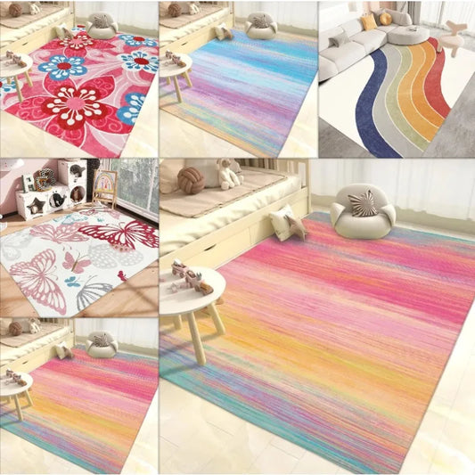 Rainbow Rug Colorful Stripe Kids Rugs Super Soft Bedroom Bedside Floor Mat Home Decor Living Room Sofa Carpets Ковер Tapis 러그