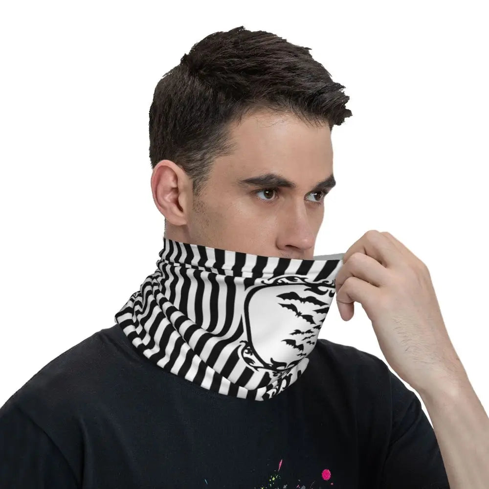 Custom Halloween Vampire Bats Winter Headband Neck Warmer Women Men Hiking Running Tube Scarf Face Bandana Gaiter