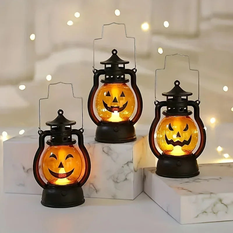 1-10PCS Halloween Pumpkin Ghost Face Lamp Skull Light LED Decoration for Party Bar Haunted House Holiday Atmosphere Prop