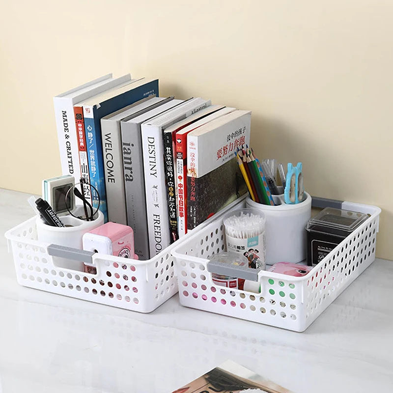 Household Hollow Out Storage Basket For Miscellaneous Toys And Cosmetics Desktop Minimalist Plastic Storage Basket