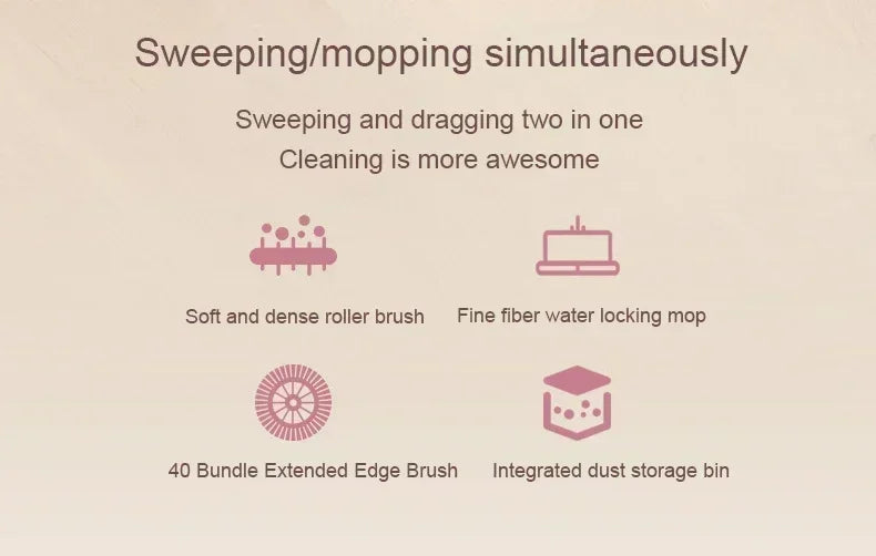 Household Cleaning Essentials - Push Broom and Mop Combo, Walk-Behind Sweeper Household Cleaning Home 2-in-1 Sweeper