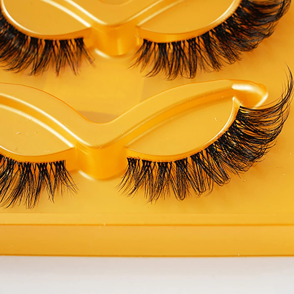 5 pairs of European and American fox style eye tail elongated false eyelashes, transparent stem, three-dimensional simulation, d