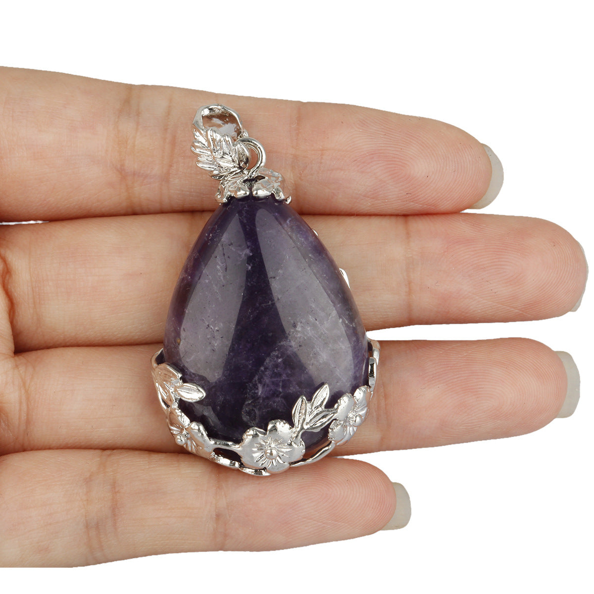 Chakra Reiki Healing Energy Crystals Waterdrop Pendants Natural Amethyst Carnelian sand Stone Opalite Healing Crystals Necklace