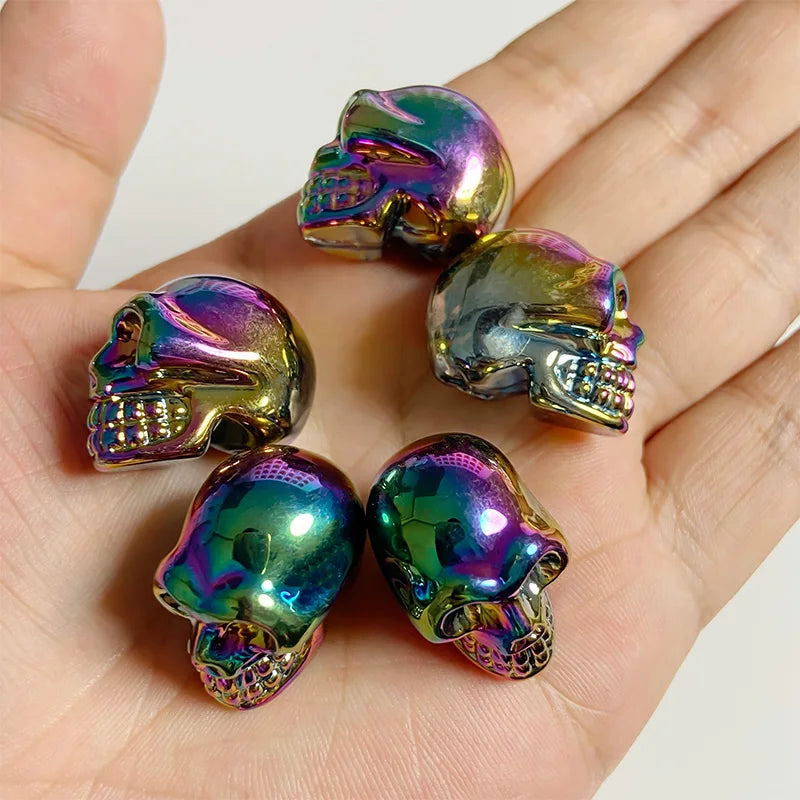 Crystal Skull Glass Carving Jewelry Quartz For Home Decoration Healing Crystals Skull Ornament Reiki Witchcraft Gifts Figurine