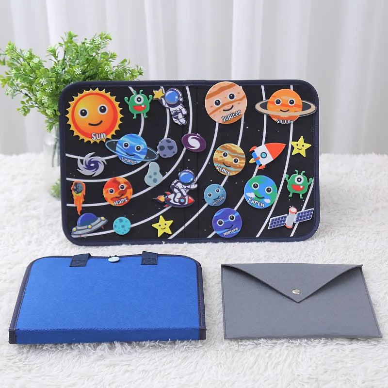 Montessori Educations Toys Handheld Travel Felt Story Board Set Kids Learning Storytelling Activities Interactive Play Kit Gifts