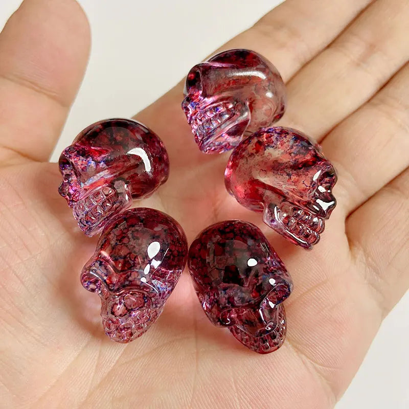 Crystal Skull Glass Carving Jewelry Quartz For Home Decoration Healing Crystals Skull Ornament Reiki Witchcraft Gifts Figurine