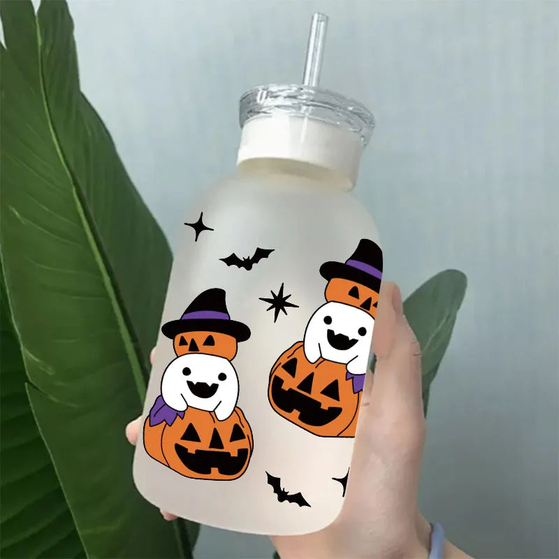 UV DTF Transfers Stickers, 16oz, Cup Wraps, Spooky Season, Halloween Printed for DIY Glass, Ceramic Metal Leather, Etc. D5736