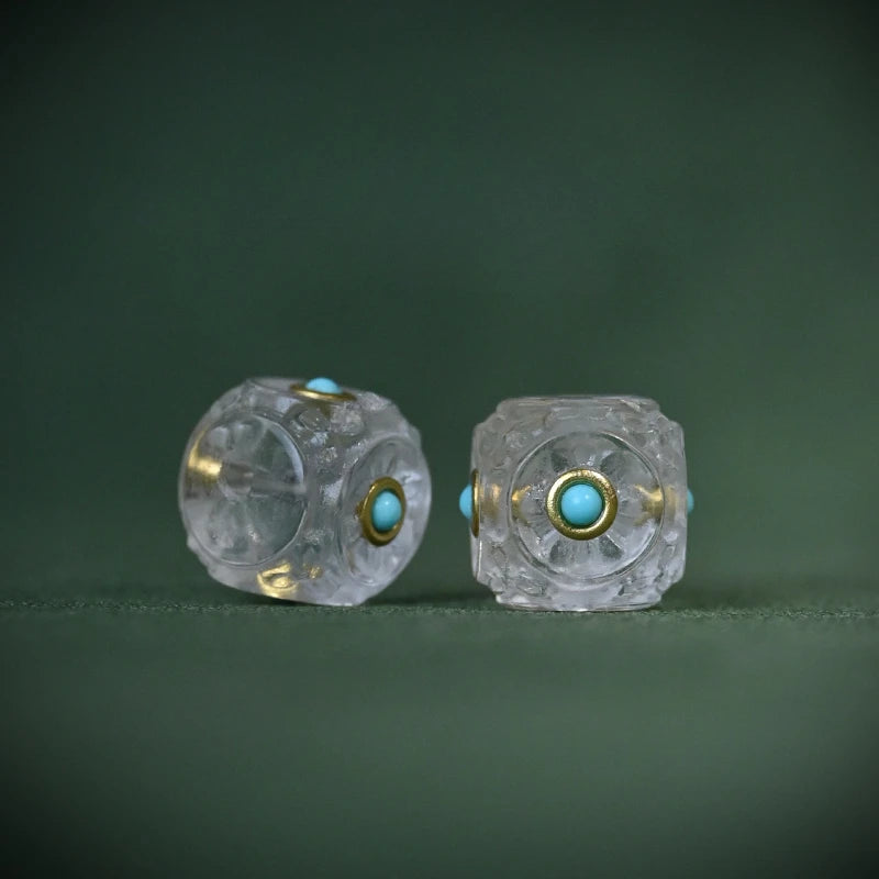 White crystal square beads