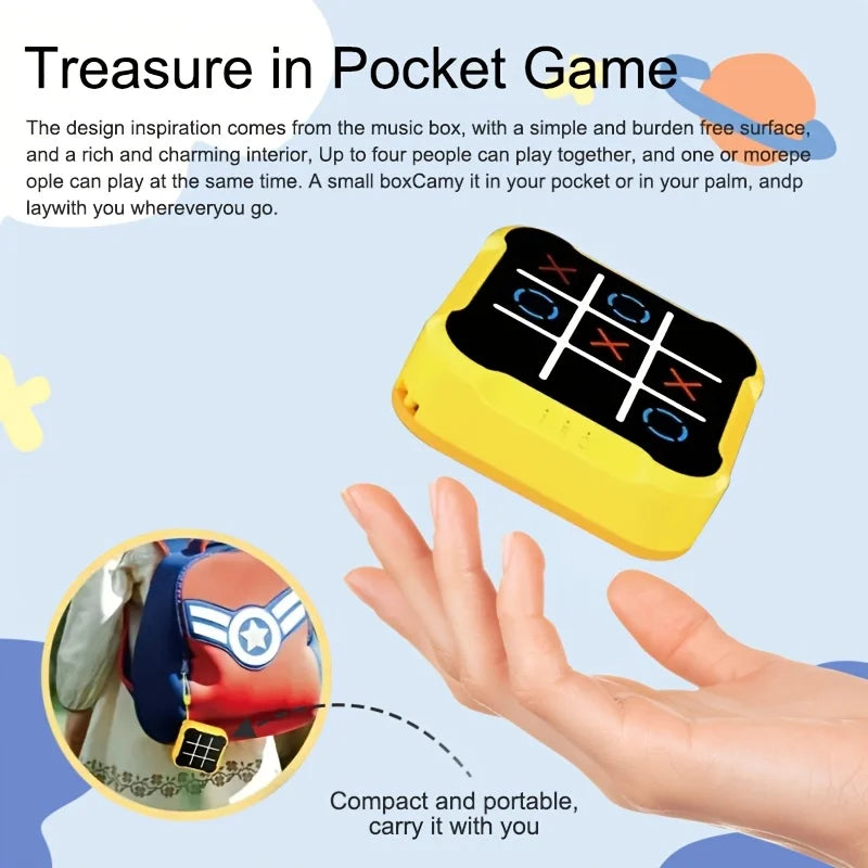 Portable Tic Tac Toe Game Console Handheld Electronic Puzzle For All Ages Travel Toys With Memory Training Montessori Kids Gifts
