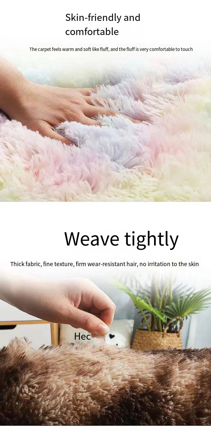VIKAMA Fluffy Rugs Shaggy Bedroom Area Rugs Shaggy Non-Slip Rugs, Machine Washable Soft Shaggy Rugs Modern Soft Plush Rugs