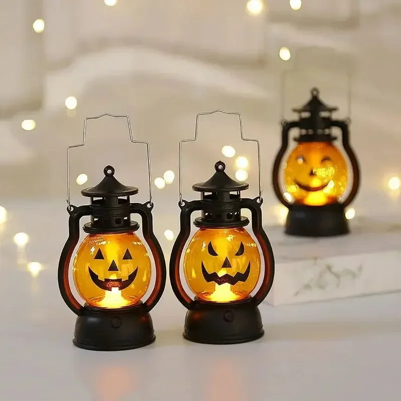 1-10PCS Halloween Pumpkin Ghost Face Lamp Skull Light LED Decoration for Party Bar Haunted House Holiday Atmosphere Prop