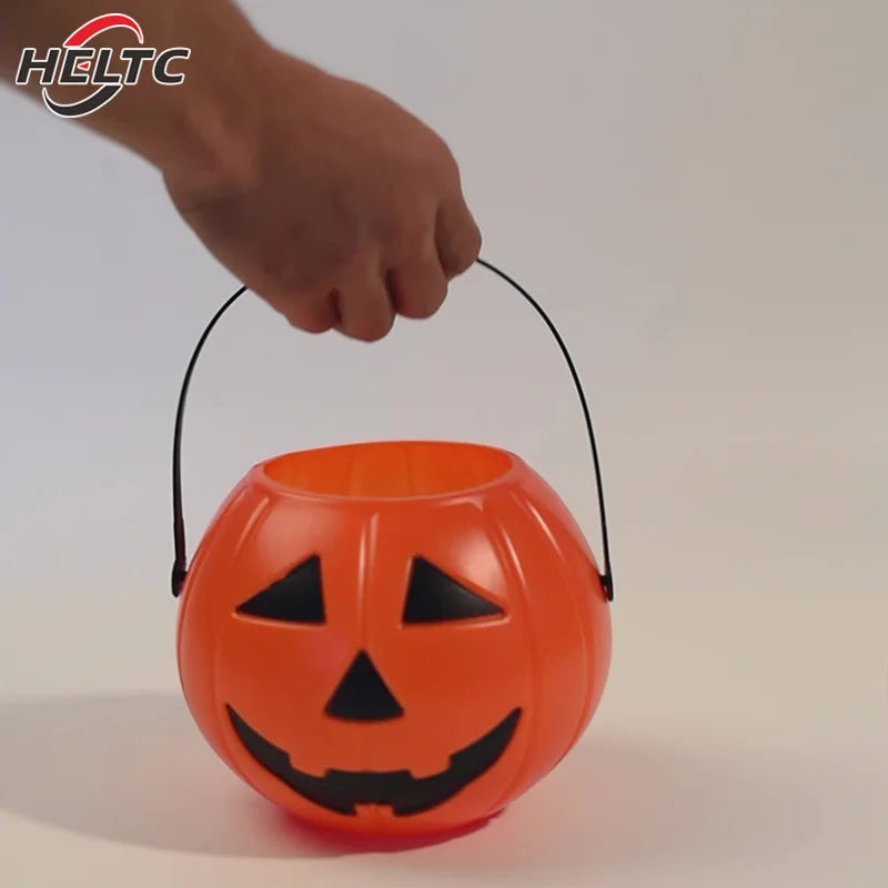 1pcs Pumpkin Bucket Halloween Candy Trick Or Treat Buckets Holder Pail Mini Basket Halloween Gift Home Decoration Props
