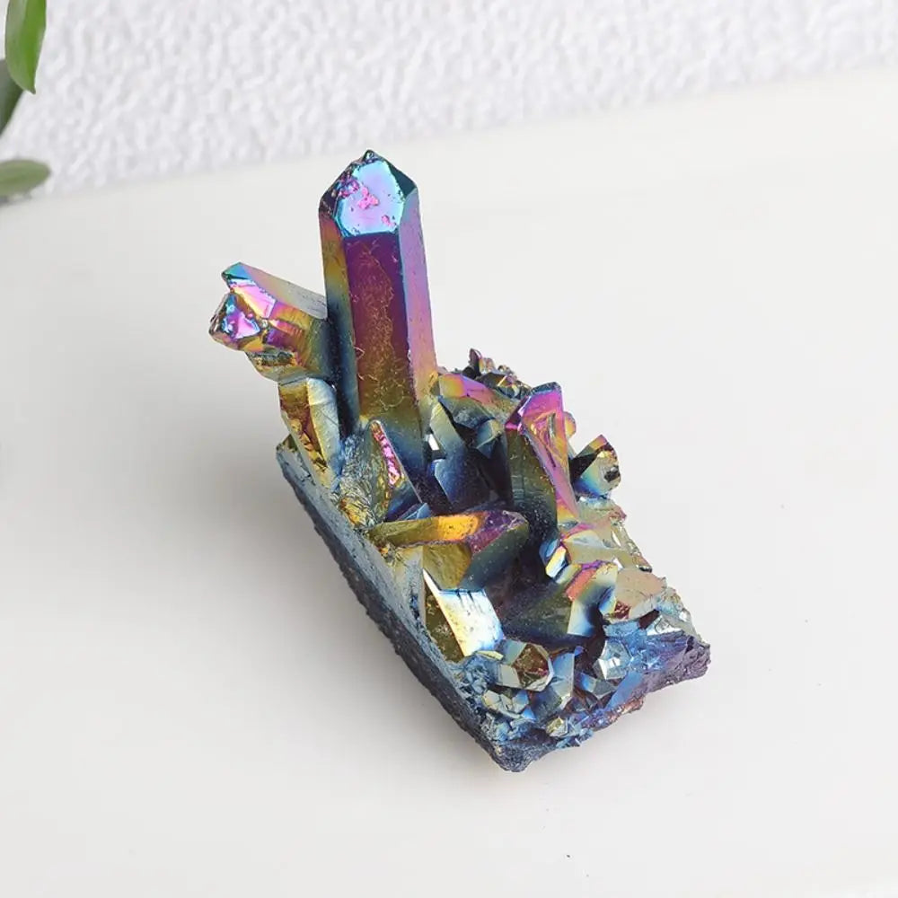 Rainbow Titanium Rough Grinding Quartz Healing Crystals Stone Ornaments Crystal Cluster Specimen Mineral Reiki Stone