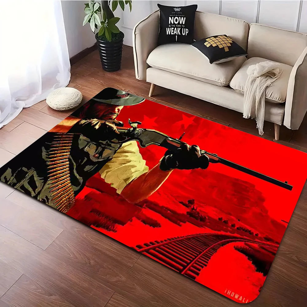 Red Dead Redemption Print Rugs Anti-slip Area Rug for Living Room Carpet Bedroom Sofa Doormat Floor Carpet Decor Mat