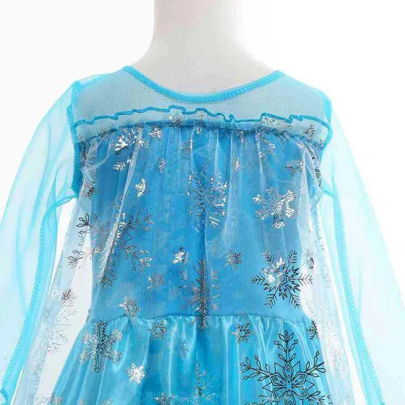 Elsa Dress for Girls Birthday Role Snow Queen Elsa Princess Dresses Kids Halloween Carnival Easter Party Dress Up Girls Costume
