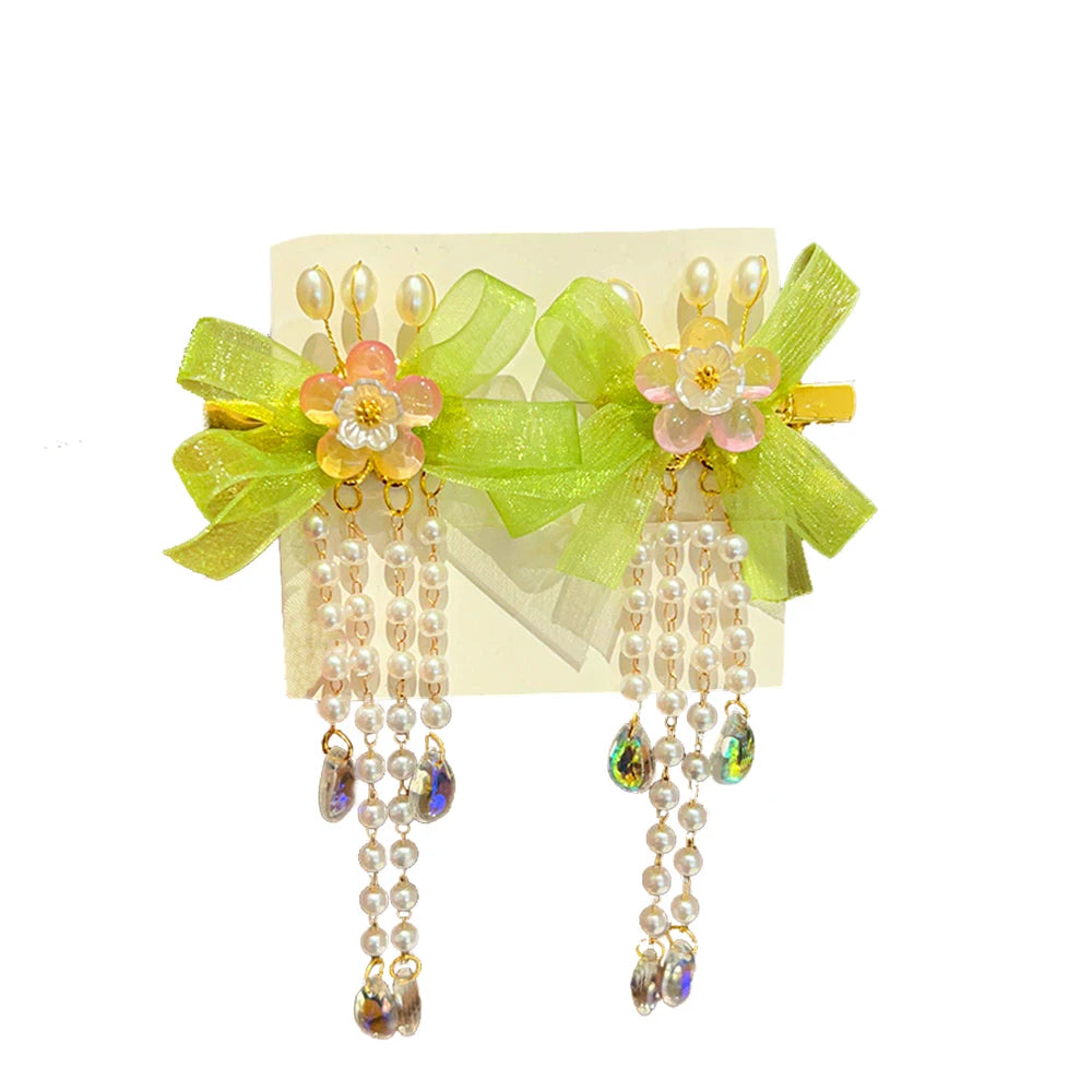 Halloween Girls Mulan Dress Children Fancy Fairy Princess Dress Up Chinese Style Christmas Vintage Green Floral Dresses Hanfu