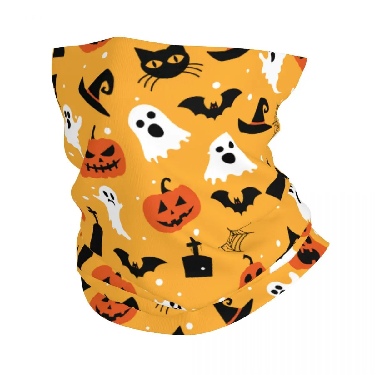 Custom Halloween Vampire Bats Winter Headband Neck Warmer Women Men Hiking Running Tube Scarf Face Bandana Gaiter