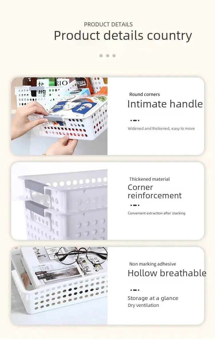 Household miscellaneous items storage basket snack toy storage box plastic shelf kitchen tabletop minimalist storage box