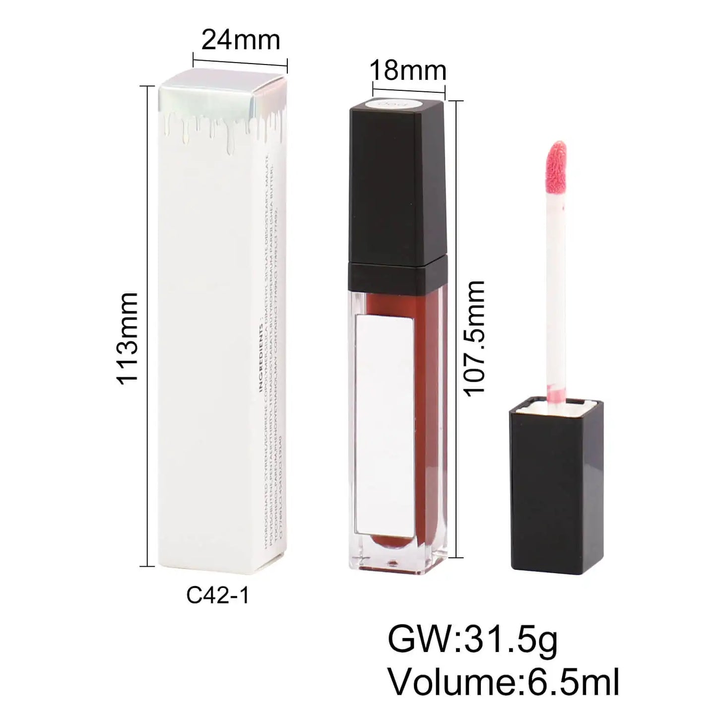 Lip Gloss with Led Light and Mirror Private Label Lipstick Liquid Shiny Colors P42 P43 P90 P143