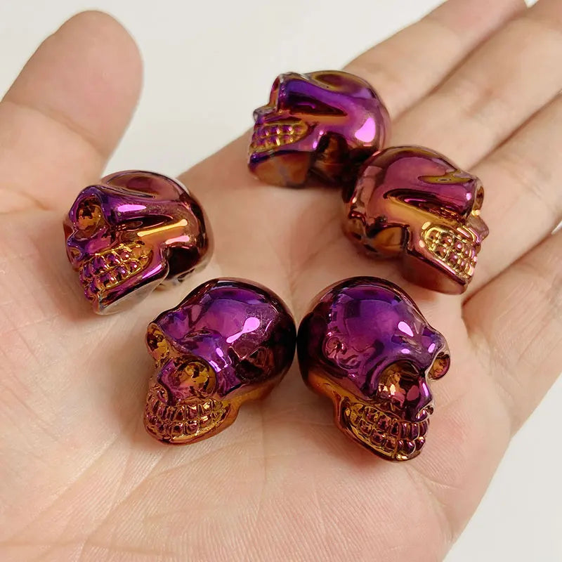 Crystal Skull Glass Carving Jewelry Quartz For Home Decoration Healing Crystals Skull Ornament Reiki Witchcraft Gifts Figurine